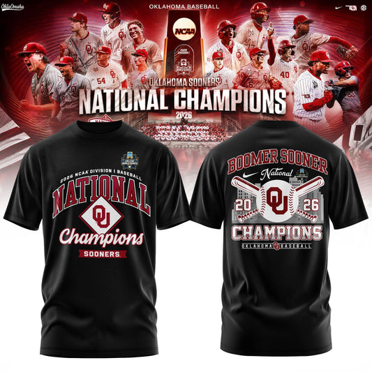 Oklahoma Sooners 2026 Baseball National Champions Tshirt